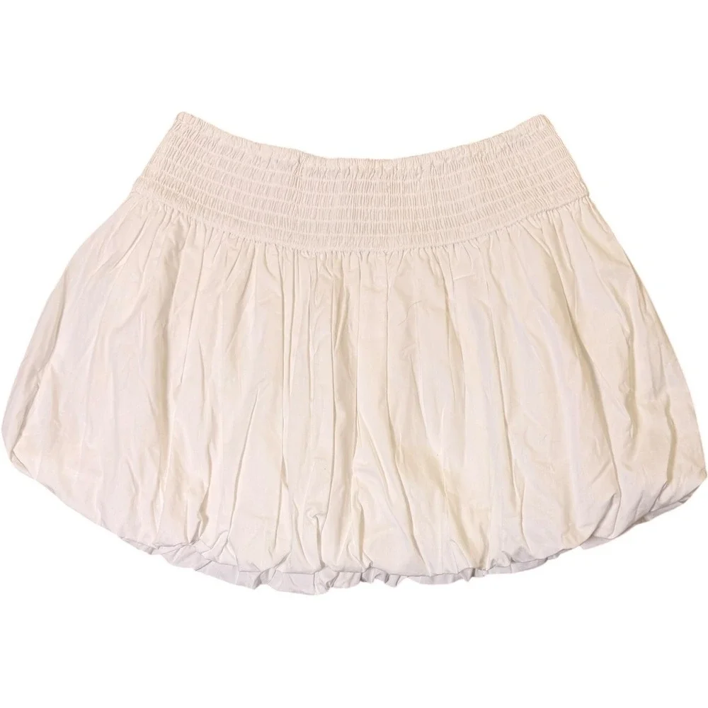 Torn by Ronny Kobo Florence Bubble Mini Skirt White Cotton NWT‎ Medium